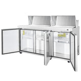 Frigos Platinum FG-SWPTS-72-MT 72" 3 Door Mega Top Refrigerated Sandwich Prep Table