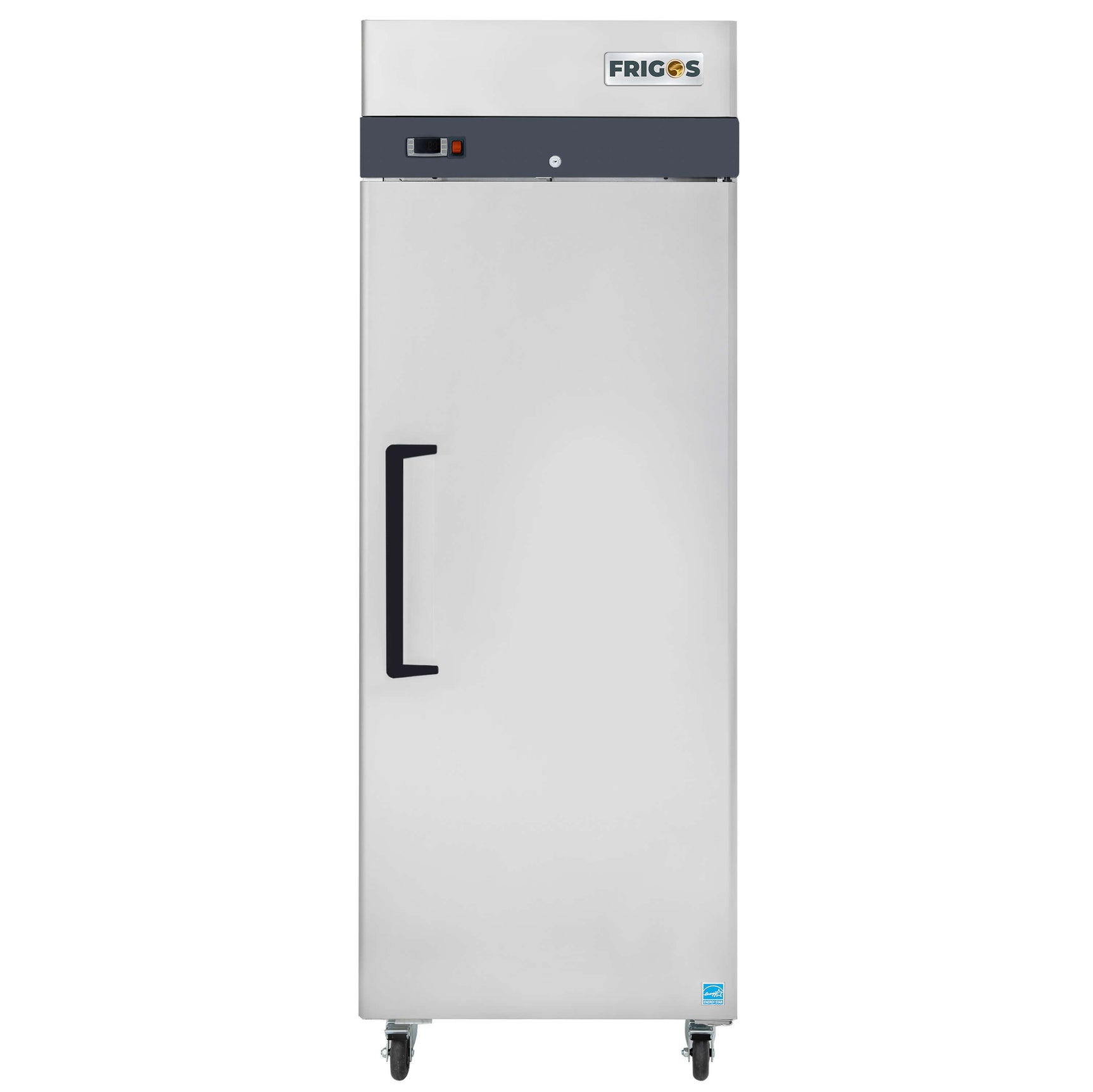 Commercial Reach in Freezer 1 Section Solid Door, 23 Cu Ft Frigos Premium FGP-FZ-1D Stainless Steel Interior and Exterior