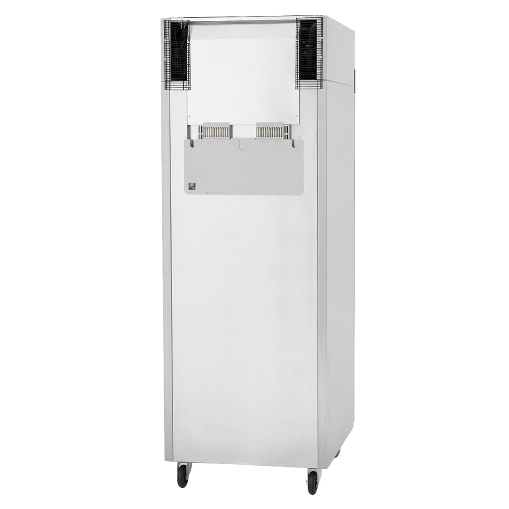 Commercial Reach in Freezer 2 Section Solid Door, 23 Cu Ft Frigos Premium FGP-FZ-1DLH Stainless Steel Interior and Exterior