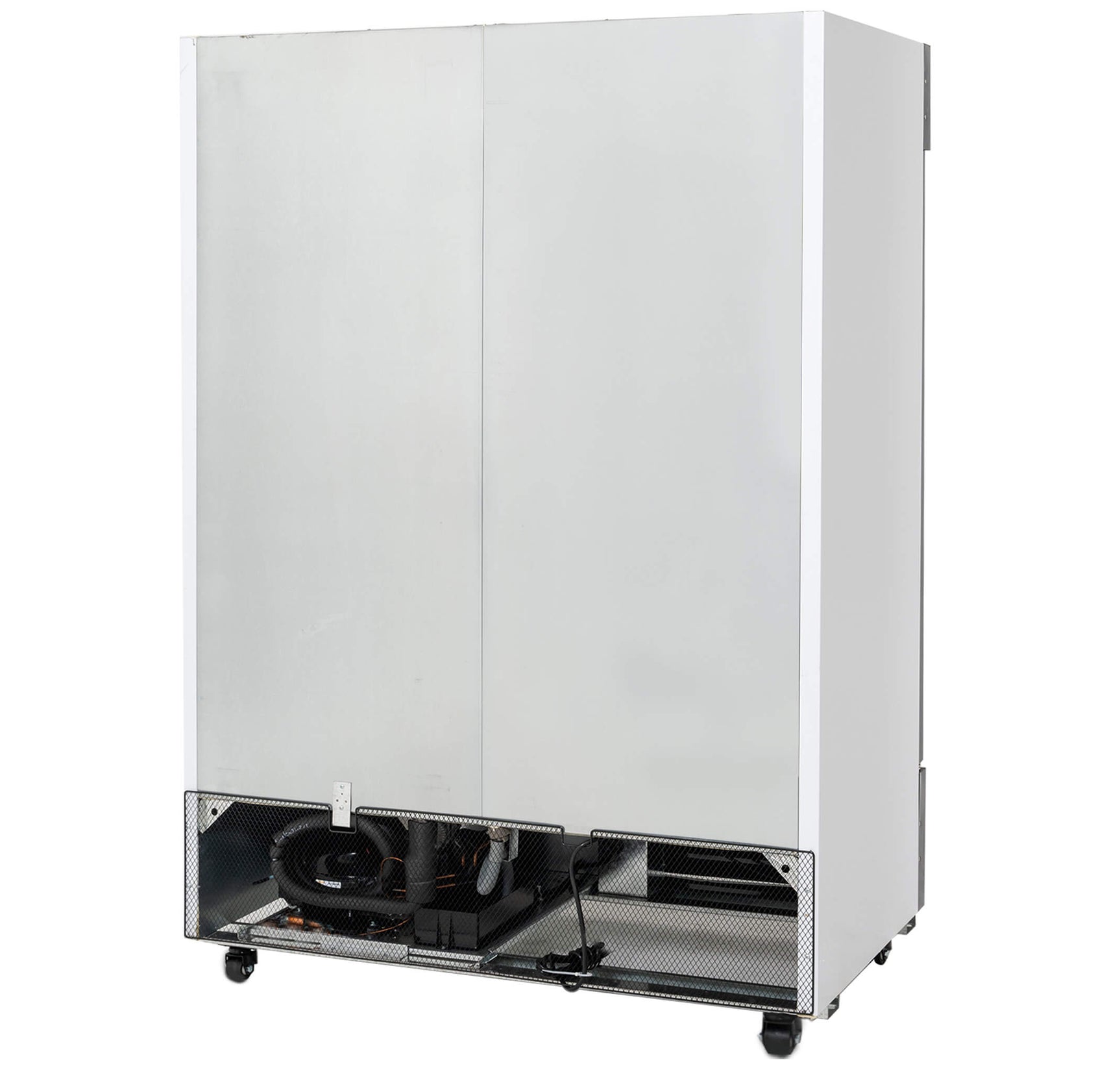 Commercial Reach in Freezer 2 Section Solid Door, 54” Width, Bottom Mount Compressor, 49 Cu Ft Frigos Premium FGP-FZ-2DBC