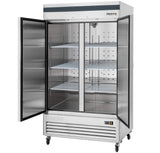 Commercial Reach in Freezer 2 Section Solid Door, 40” Width, 35 Cu Ft Frigos Premium FGP-FZ-2DBC/40 Stainless Steel Interior and Exterior