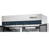 Commercial Reach in Freezer 2 Section Solid Door, 49 Cu Ft Frigos Premium FGP-FZ-2D Stainless Steel Interior and Exterior