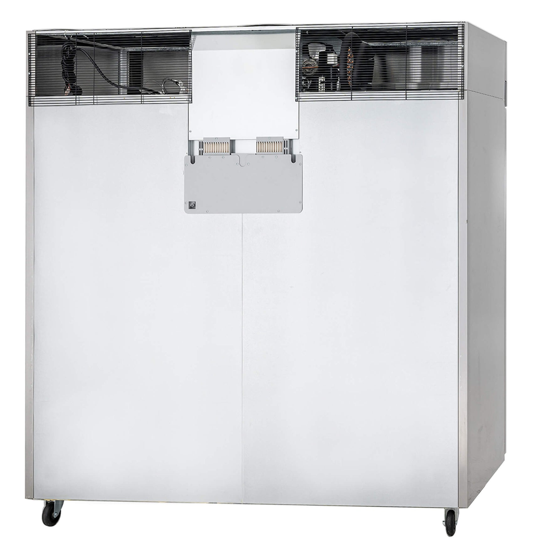 Commercial Reach in Freezer 3 Section Solid Door, 78" Width, 72 Cu Ft Frigos Premium FGP-FZ-3D Stainless Steel Interior and Exterior