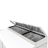 Pizza Prep Table Refrigerator 67" Width, 2 Door Frigos Premium FGP-PZ-2D Stainless Steel Interior and Exterior