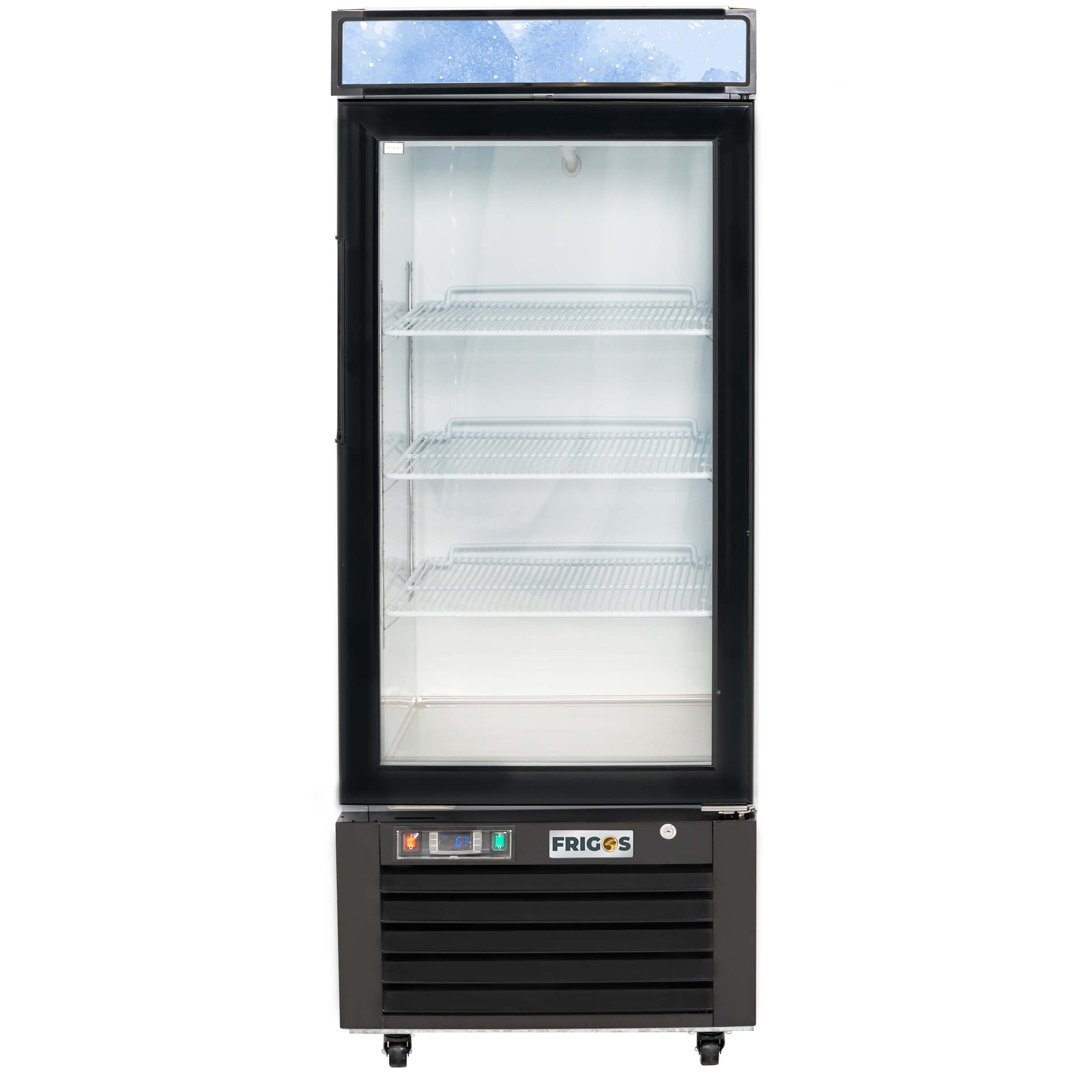 Merchandiser Refrigerator 1 Section Glass Door Merchandiser Refrigerator 10 Cu Ft Frigos Premium FGP-RFM-10 Stainless Steel Interior and Exterior