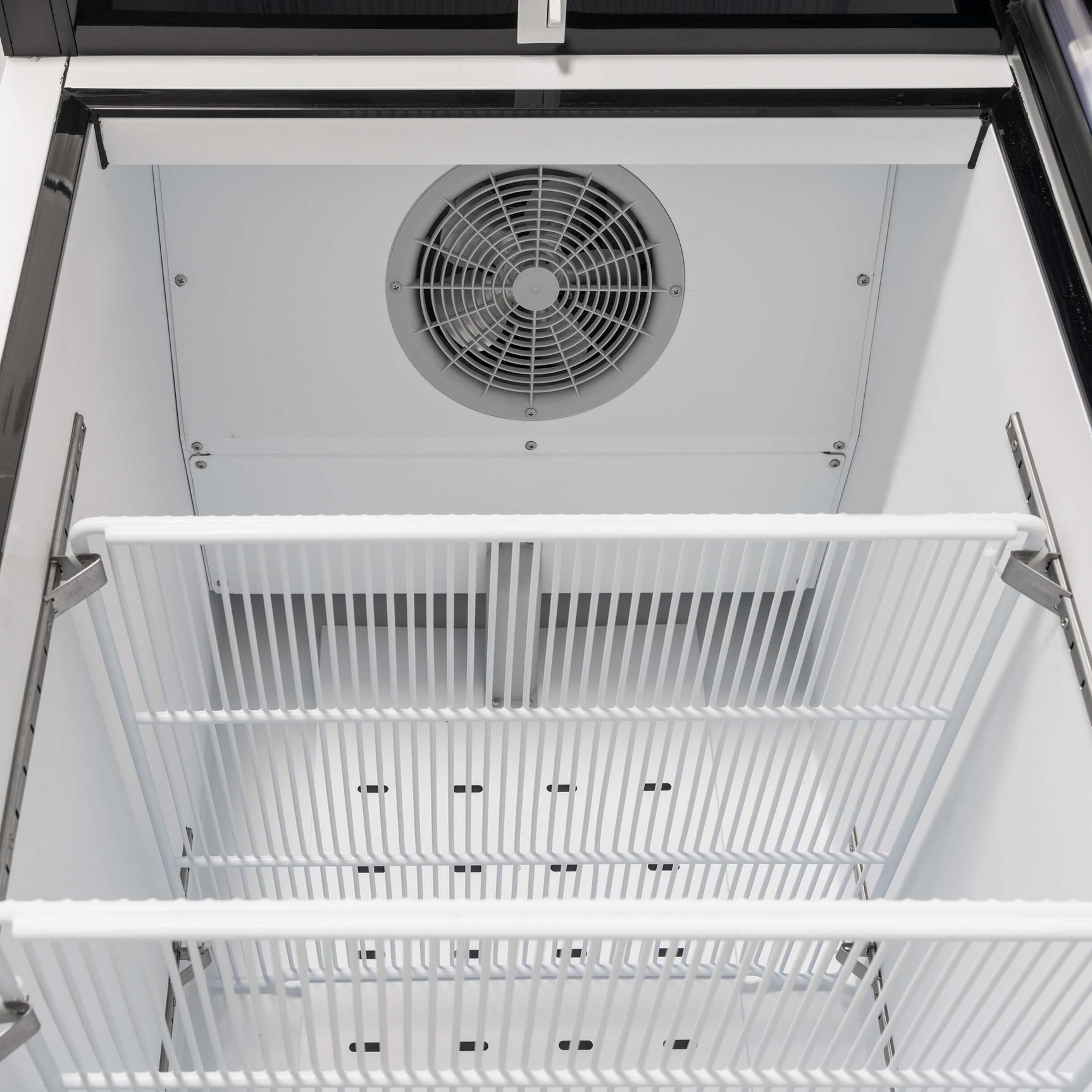 Merchandiser Refrigerator 1 Section Swing Glass Door 27" Width, 23 Cu Ft Frigos Premium FGP-RFM-23 Stainless Steel Interior and Exterior