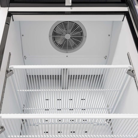 Merchandiser Refrigerator 1 Section Swing Glass Door 27" Width, 23 Cu Ft Frigos Premium FGP-RFM-23 Stainless Steel Interior and Exterior