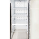 Merchandiser Refrigerator 1 Section Swing Glass Door 27" Width, 23 Cu Ft Frigos Premium FGP-RFM-23 Stainless Steel Interior and Exterior