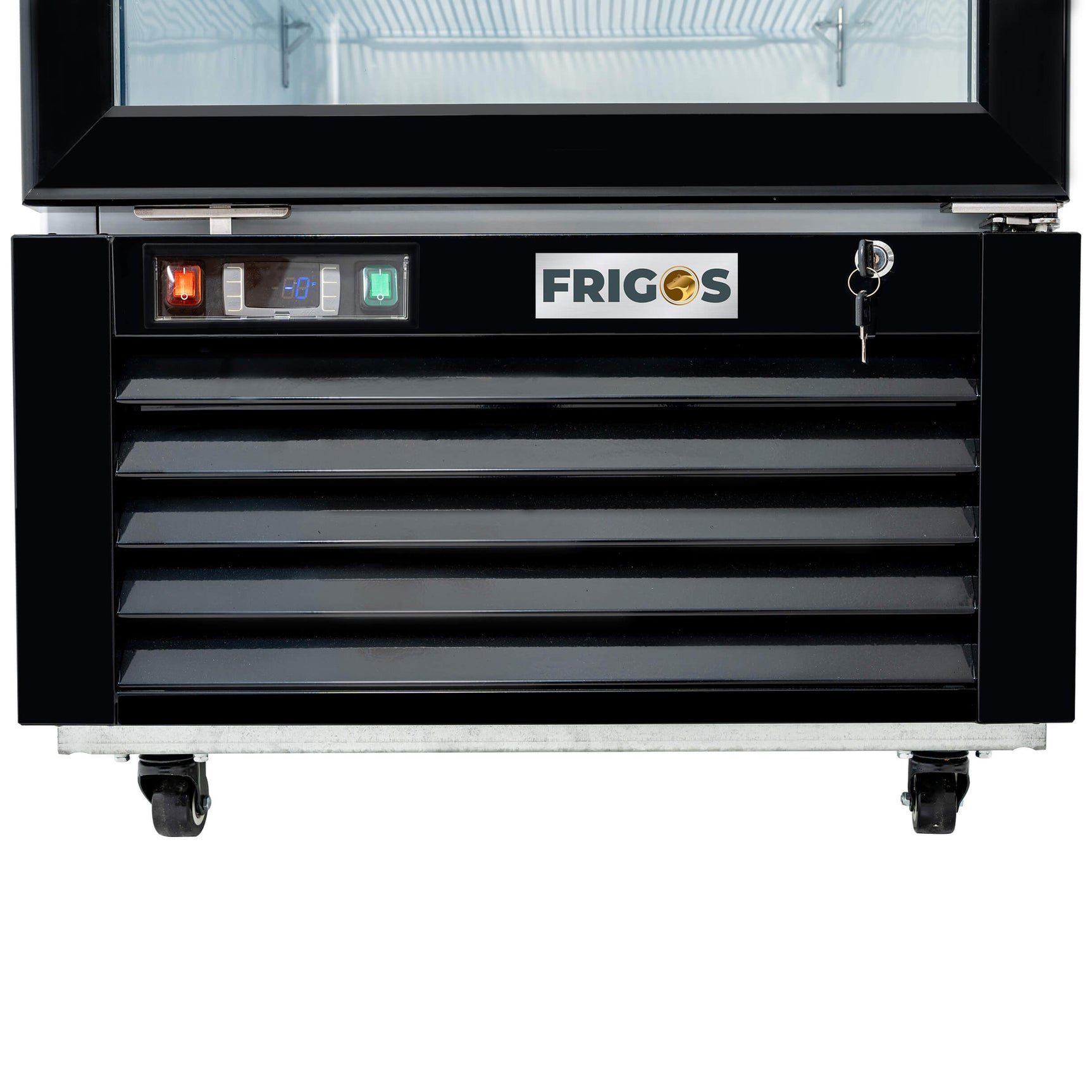 Merchandiser Refrigerator 1 Section Swing Glass Door 27" Width, 23 Cu Ft Frigos Premium FGP-RFM-23 Stainless Steel Interior and Exterior