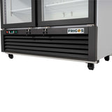 Merchandiser Refrigerator 2 Section Swing Glass Door 54.4" Width, 49 Cu Ft Frigos Premium FGP-RFM-49 Stainless Steel Interior and Exterior