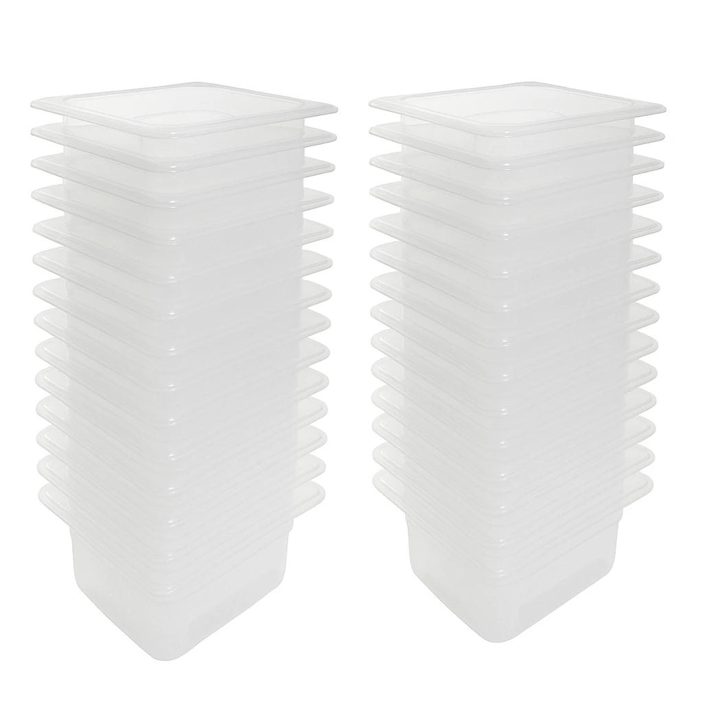 Frigos Refrigeration  16 Size 4 Deep Translucent Polypropylene Food Pan Set - 24 Pcs