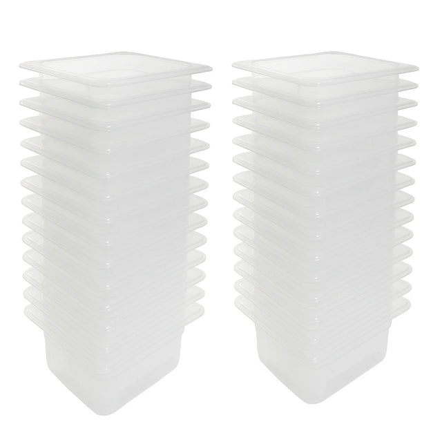 Frigos Refrigeration  16 Size 4 Deep Translucent Polypropylene Food Pan Set - 24 Pcs