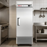 Commercial Reach in Freezer 27" Width Solid 1 Door 21 Cu Ft Frigos Value Series FGV-FZ-1D  with Aluminum Interior with 304 Stainless Steel Floor