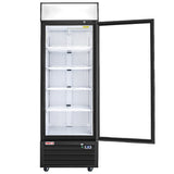 Frigos Value Series FGV-MR-1D-G 27" Black Swing Glass 1 Door Merchandiser Refrigerator with LED Lighting
