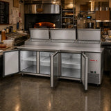 Frigos FGV-PZPT-93 93" 3-Door Pizza Prep Table - Refrigerated, Stainless Steel
