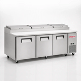 Frigos FGV-PZPT-93 93" 3-Door Pizza Prep Table - Refrigerated, Stainless Steel