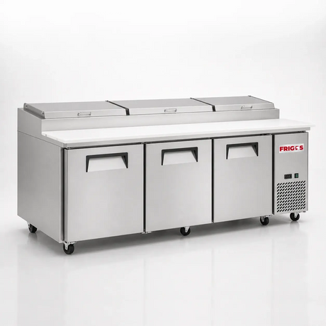 Frigos FGV-PZPT-93 93" 3-Door Pizza Prep Table - Refrigerated, Stainless Steel