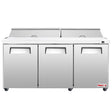 Frigos Value Series FGV-SWPT-72 72" 3 Door Refrigerated Sandwich Prep Table