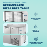 refrigerated pizza prep table