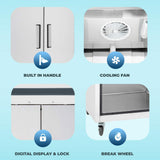 Commercial Reach in Freezer 3 Section Solid Door, 78" Width, 72 Cu Ft Frigos Premium FGP-FZ-3D Stainless Steel Interior and Exterior