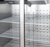 Commercial Reach in Refrigerator 2 Section Solid Door, 49 Cu Ft Frigos Premium FGP-RF-2D Stainless Steel Interior and Exterior