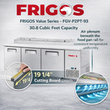 Frigos FGV-PZPT-93 3 Door Commercial Pizza Prep Table Refrigerator 93" – Value Series