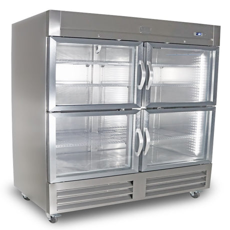 Kelvinator KCHRI54R4HGDR 54" Two Section Reach In Refrigerator with (4) Glass Half Doors 49 Cu. Ft.
