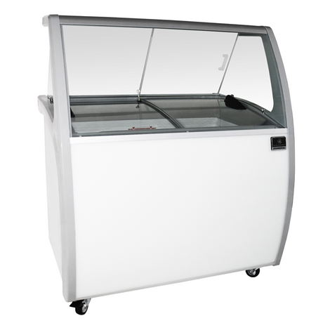 Kelvinator KCICDC6FH 48" Mobile Ice Cream Dipping Cabinet with (6) 3 Gal Tubs - White, 120v