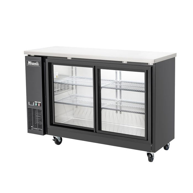 Migali C-BB60SG-HC 2 Sliding Glass Door 60" Back Bar Refrigerator