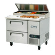 Migali C-PP44-D-HC 44" One Section Refrigerated Pizza Prep Table with 2 Drawers, 6.5 Cu. Ft.