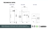 Commercial Reach in Freezer 1 Section Solid Door, 23 Cu Ft Frigos Premium FGP-FZ-1D Stainless Steel Interior and Exterior