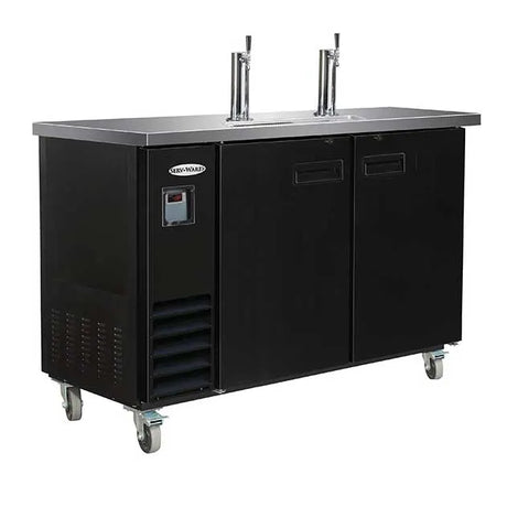 Serv-Ware DD49-2-HC 49" 2 Tower Draft Beer Cooler, 10.45 Cu. Ft.