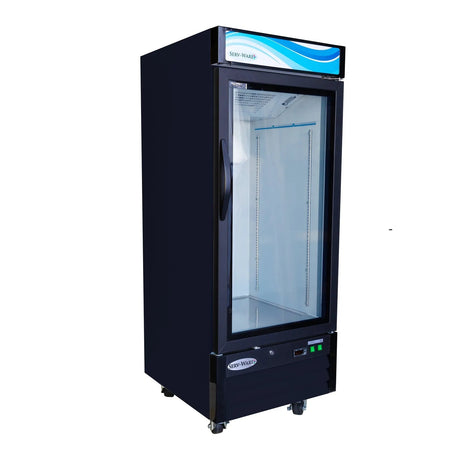 Serv-Ware GR12B-HC 25" 1 Door Merchandising Refrigerator - Black, 12 Cu. Ft.