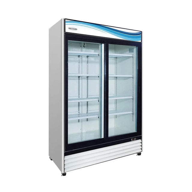 Serv-Ware GR48S-HC 54" 2 Sliding Glass Door Refrigerator - White, 48 Cu. Ft.