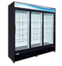 Serv-Ware GR72SB-HC 81" 3 Sliding Glass Door Merchandiser Refrigerator - Black, 72 Cu. Ft.