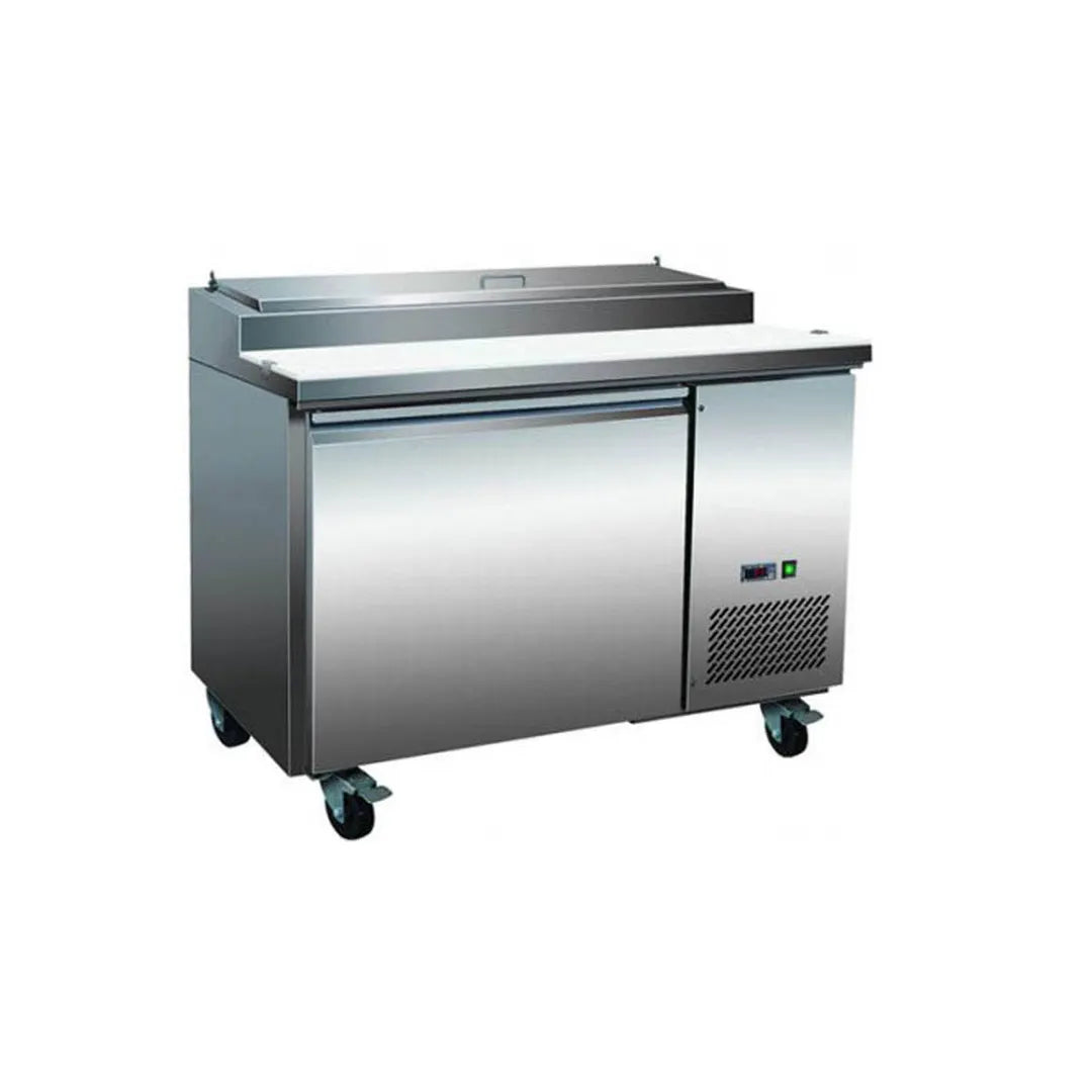 Serv-Ware PP44-6-HC 47" 1 Door Refrigerated Pizza Prep Table, (6) 1/3 Pans