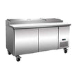 Serv-Ware PP71-9-HC 72" 2 Door Refrigerated Pizza Prep Table