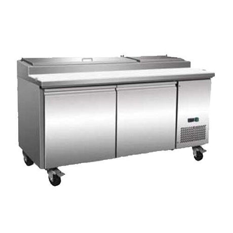 Serv-Ware PP71-9-HC 72" 2 Door Refrigerated Pizza Prep Table
