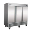 Serv-Ware RR3-HC 81" 3 Door Reach-In Refrigerator, Stainless Steel, 72 Cu. Ft.