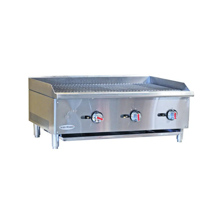 Serv-Ware SCBS-36 36 Natural Gas Countertop Charbroiler (3) Burners