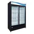Serv-Ware GR48SB-HC 54" 2 Sliding Glass Door Refrigerator - Black, 48 Cu. Ft.