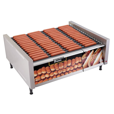 Star 8A-75STBDE-120V Grill-Max® 75 Dogs 120V Roller Grills Electronic Controls Staltec with Bun Door