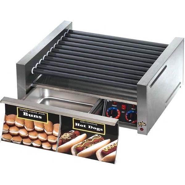 Star 8A-50STBD-120V Grill-Max® 50 Dogs 120V Roller Grills with Analogue Controls Staltec with Bun Door