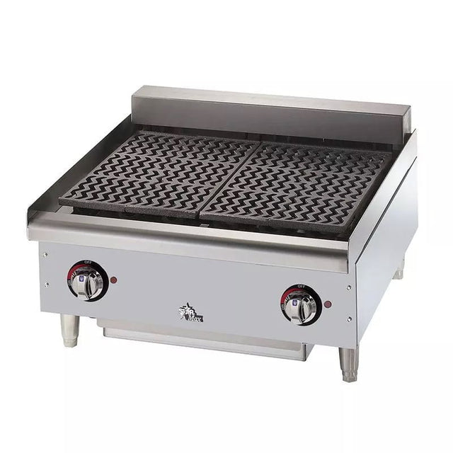 Star 5124CF 24" Electric Countertop Charbroiler w/ Removable Cast Iron Grids and Water Pan 208v