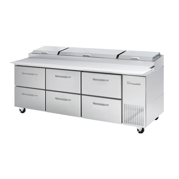 Blue Air BAPP93-D6-HC 93.25'' 6 Drawer Counter Height Refrigerated Pizza Prep Table - Kitchen Pro Restaurant Equipment