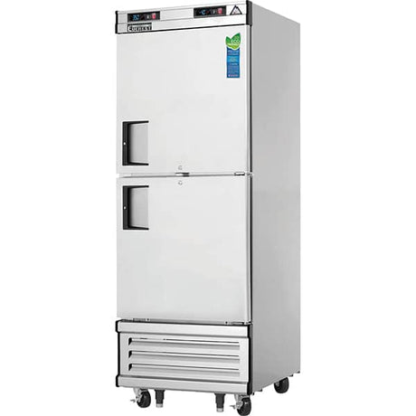 Everest EBWRFH2 Reach-In Refrigerator and Freezer 2 Solid Half Doors 22 cu.ft - Kitchen Pro Restaurant Equipment