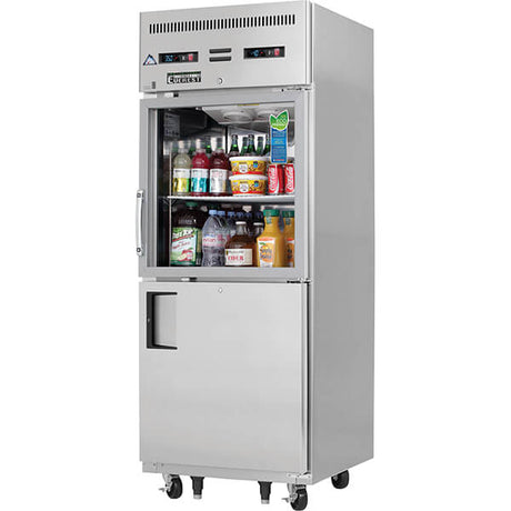Everest EGSDH2 Reach-In Refrigerator and Freezer 2 Half Doors Solid and Glass 22 cu.ft. - Kitchen Pro Restaurant Equipment