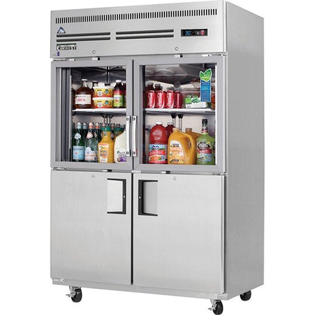 Everest EGSH4 Reach-In Refrigerator 48 cu. ft. 4 Solid and Glass Half Doors - Kitchen Pro Restaurant Equipment
