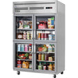 Everest ESGRH4 Reach-In Refrigerator 48 cu. ft. 4 Half Glass Doors Blizzard R290 Refrigeration System - Kitchen Pro Restaurant Equipment