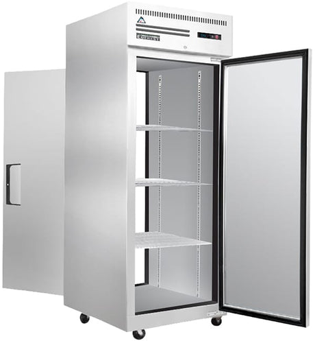 Everest ESPT-1S-1S Reach-In Pass-Thru Refrigerator 23 cu. ft. 2 Solid Doors Blizzard R290 Refrigeration System - Kitchen Pro Restaurant Equipment